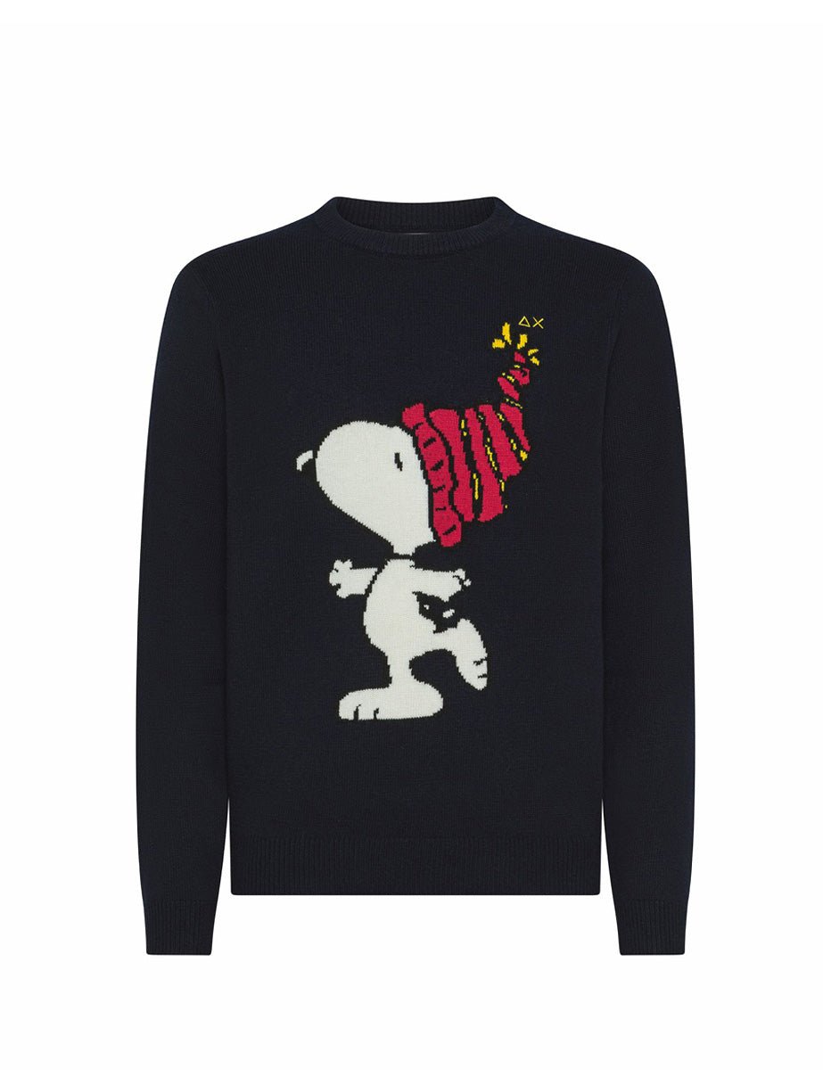 Sun 68 maglia uomo girocollo Snoopy blu