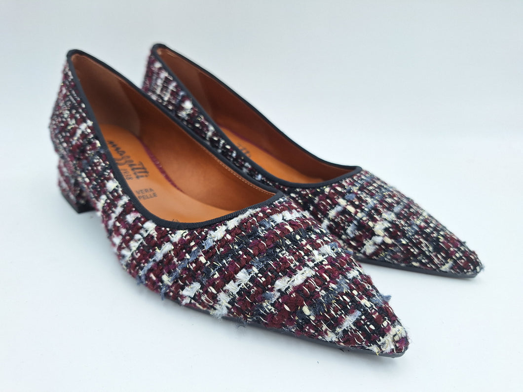 Mazzitti 1938 décolleté in tessuto tweed bordeaux