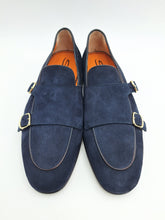 Carica l&#39;immagine nel visualizzatore di Gallery, Santoni Mocassino con doppia fibbia da uomo in suede
