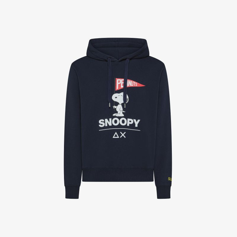 Sun 68 felpa uomo Peanuts con cappuccio e stampa navy blue