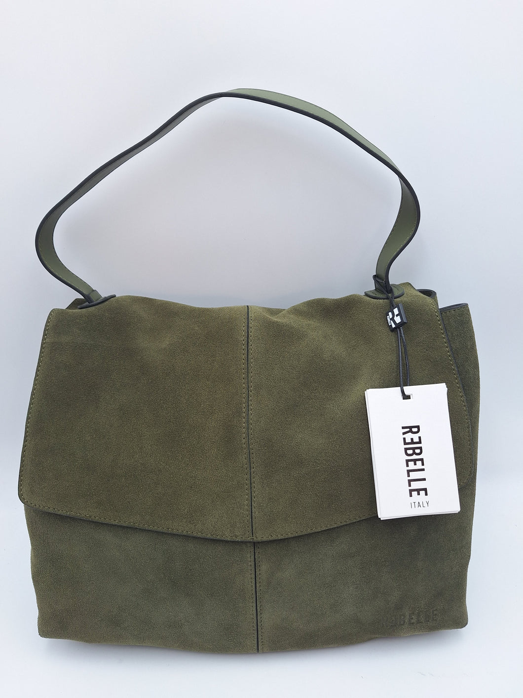 Rebelle borsa in pelle oliva big