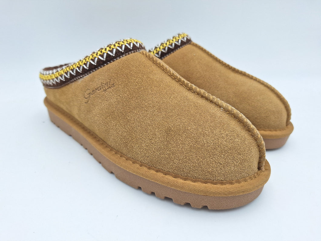 Gardini Slipper donna in pelle scamosciata e pelliccia sintetica