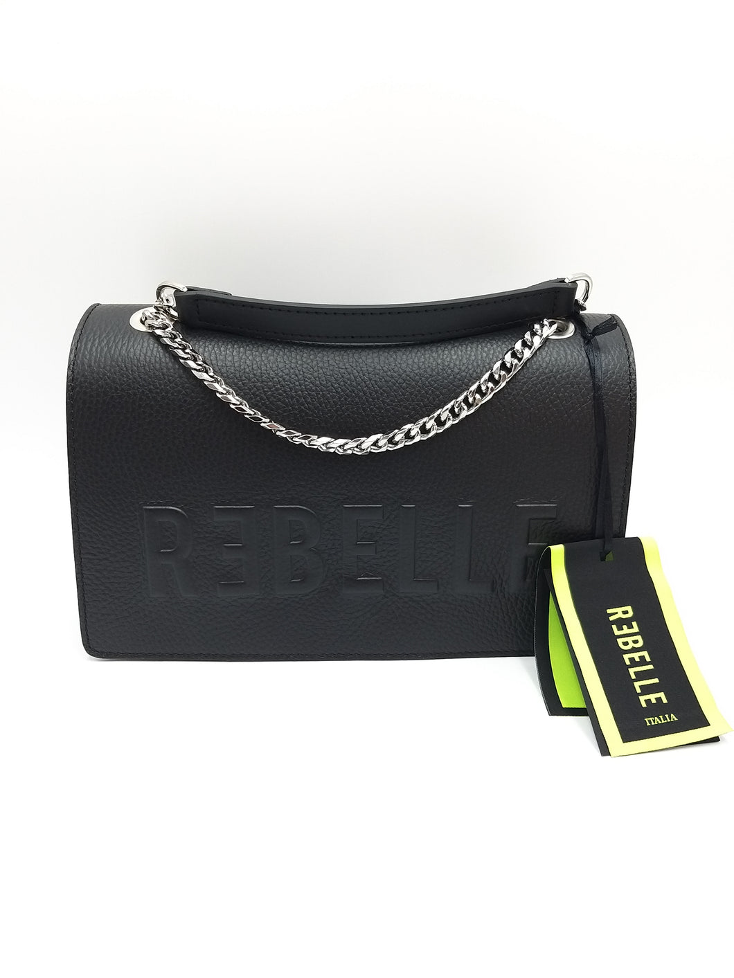 REBELLE borsa in pelle con tracolla catena