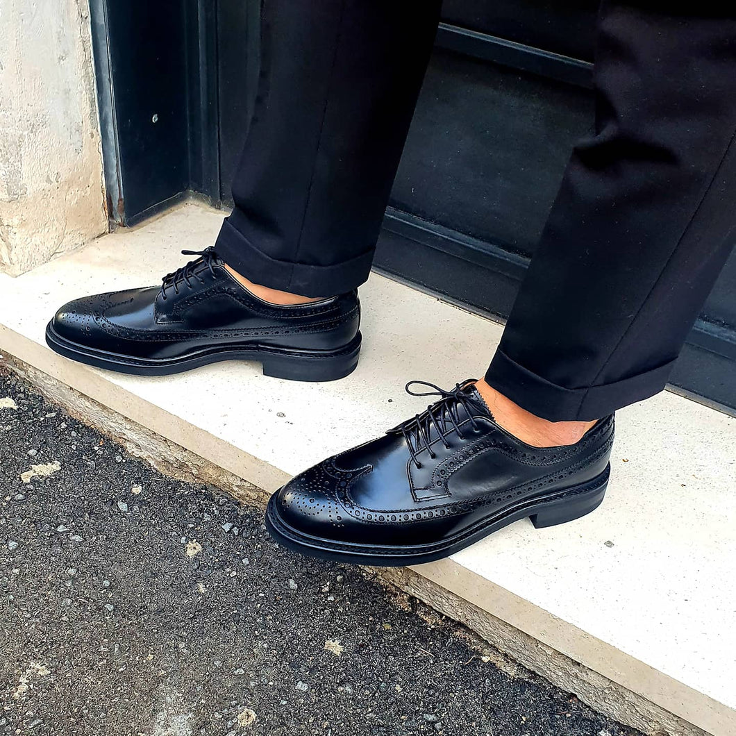 Berwick 1707 Derby brogue nero